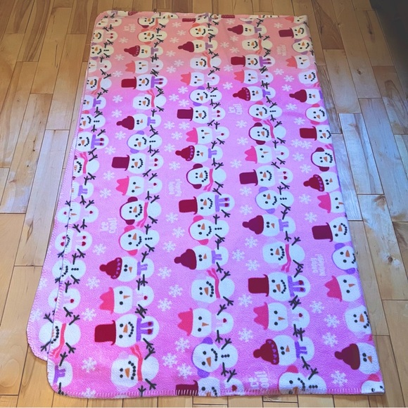 Soft Snowman Throw Blanket-50x60-Pink - Picture 2 of 7
